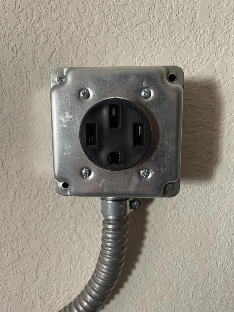 NEMA 14-50 outlet installed for Electrical Panel Upgrade in Alva